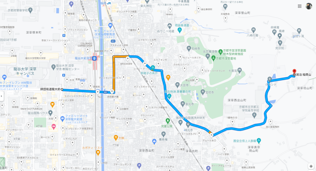 民泊稲荷山 案内図